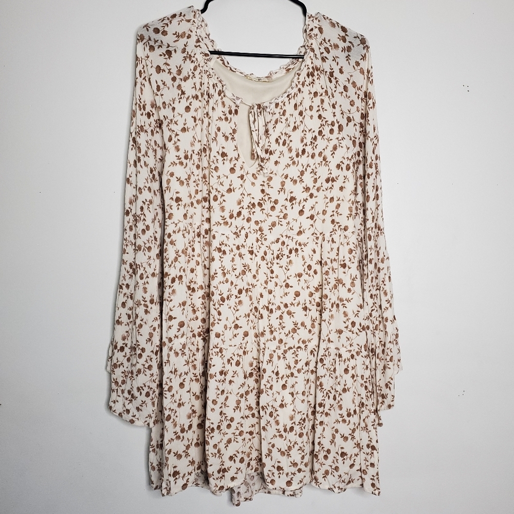 Altar'd State Baby Doll Bell Sleeves Tunic Dress Size M Floral Fairycore Boho